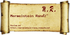 Mermelstein René névjegykártya